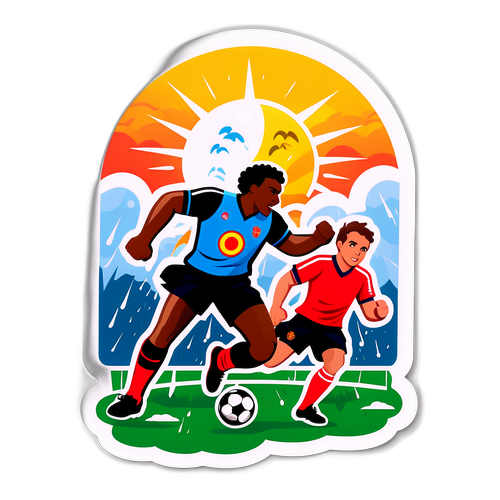 Sticker Tranh Đấu Trên Sân Cỏ