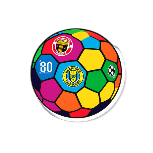 다채로운 축구공 스티커