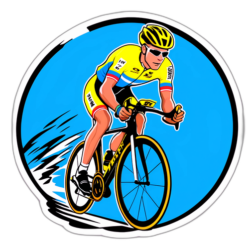 Nálepka s cyklistou Woutem van Aertem