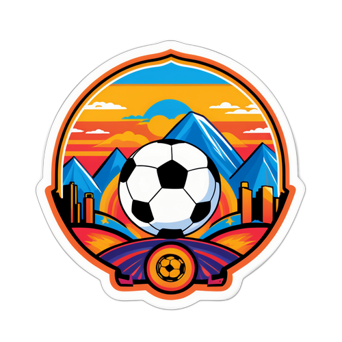 Stiker Bola Sepak dengan Skyline Juárez dan Pachuca