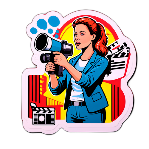 Romy Reiner med regissörens megafon