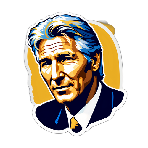 Sticker cu portret stilizat al lui Richard Gere