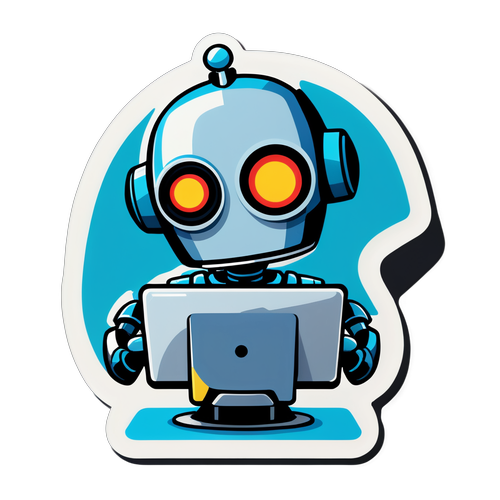Veo 3 AI: Sleek Robot Sticker