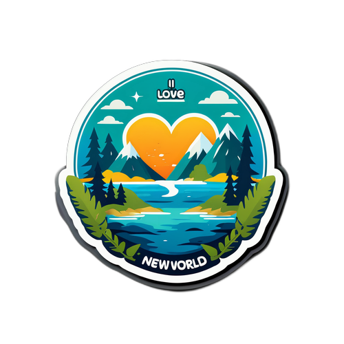 Minimalist naklejka "Kocham Nowy Świat"