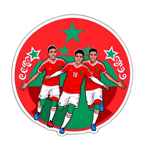 Sticker della squadra marocchina U-20 in festa