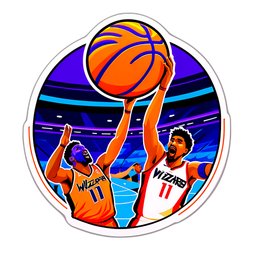 Sticker Animado de Arena de Basquete