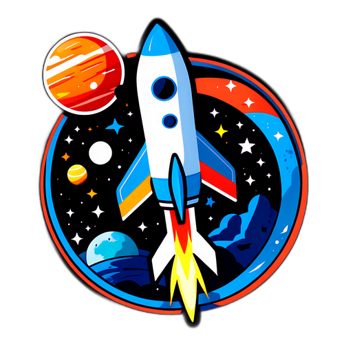 Futuristische Raketten Sticker
