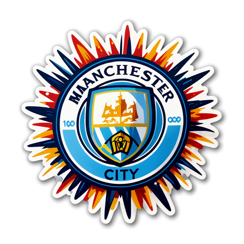 Adesivo do Manchester City com Fogos de Artifício