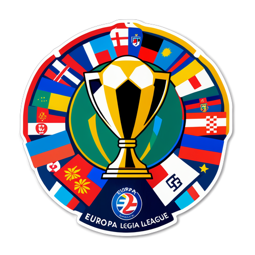 Kleurige sticker van de Europa Conferentie League