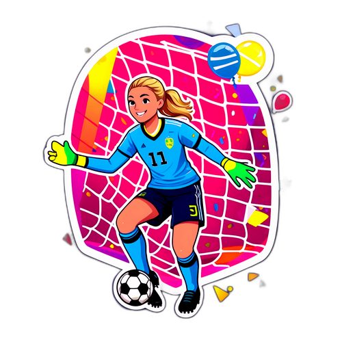 Gøyal fotballklistermerke av Cecilie Fiskerstrand