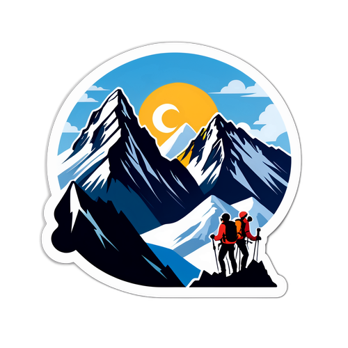 Nálepka s tématem laviny v Rakousku