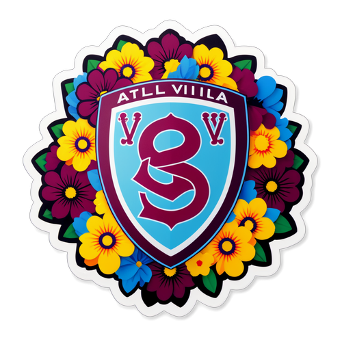 Sticker Menarik: Emblem Aston Villa dalam Reka Bentuk Padang Bola yang Memukau!