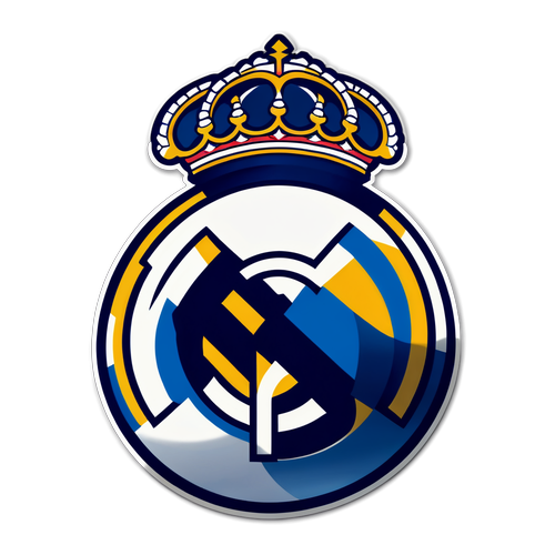 Minimalist klistremerke av Real Madrid-korset med vintage preg