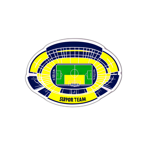 Sticker van een stadion met fans