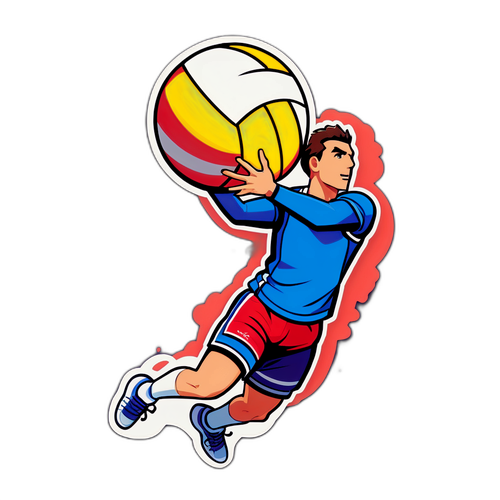 สติกเกอร์วอลเลย์บอลขณะเสิร์ฟ