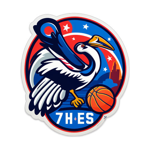 Enerhiyang Sticker ng Basketball sa Labanan ng 76ers at Pelicans