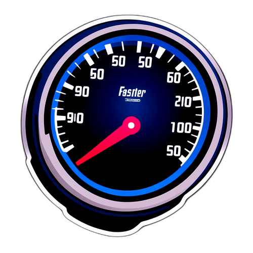 Hastighetsmätare med "Faster"