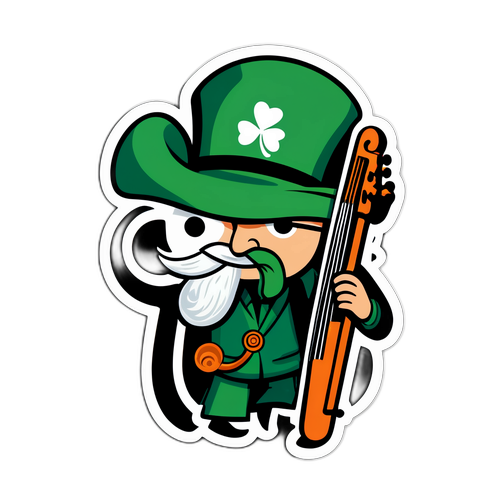 מדבקת מוסיקאי אירי בעיצוב רחוב