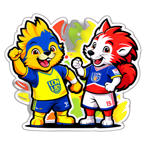 Skenario Riang dengan Maskot Lyon dan Nantes