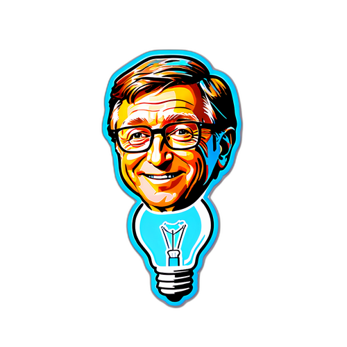 סטיקר חכם עם ביל גייטס מעצם ההמצאה