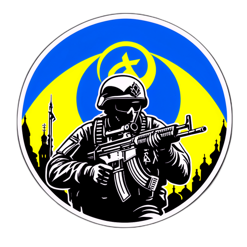 乌克兰战争与和平的对比贴纸