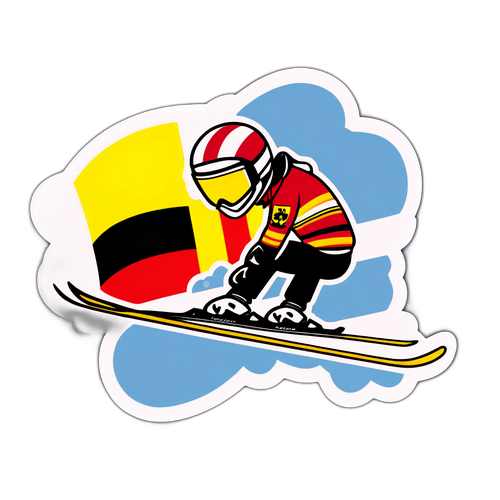 Sticker van het Belgische skiteam