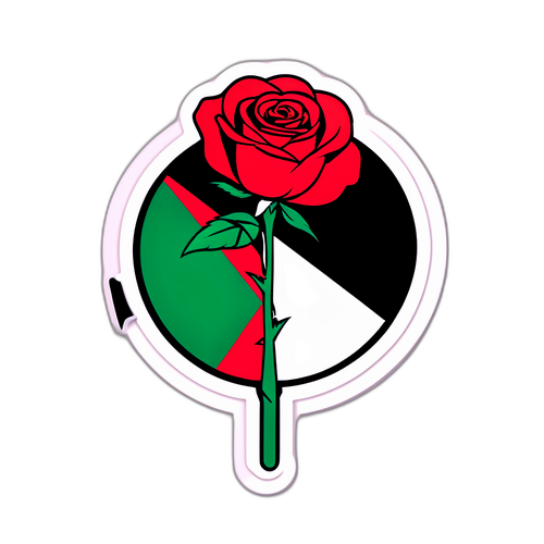 Design Minimalista com a Bandeira Palestina e Rosa