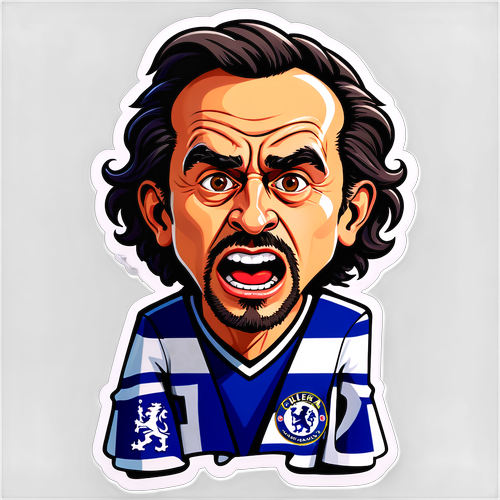 Calcomanía de Caricatura de Fanático del Chelsea y Tottenham