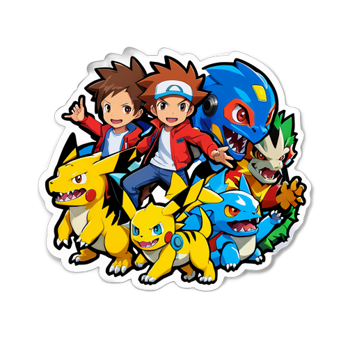 ディジモン進化シーンの動的ステッカー