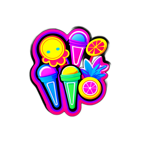 霓虹冰淇淋贴纸