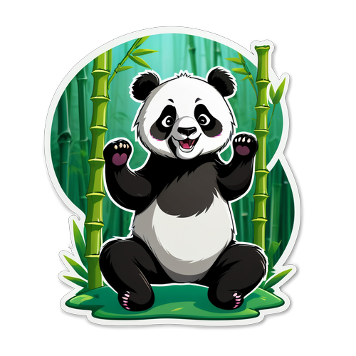Playful Panda Practicing Yoga Poses