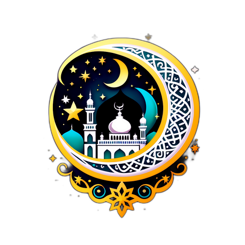 Pelekat Elegan Menampilkan Imsak Tradisional