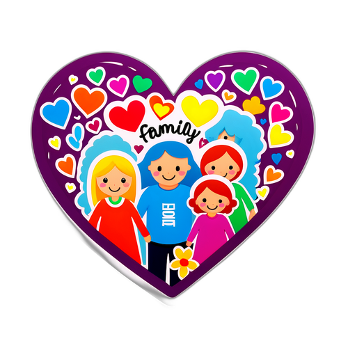 Nálepka s tématem rodiny