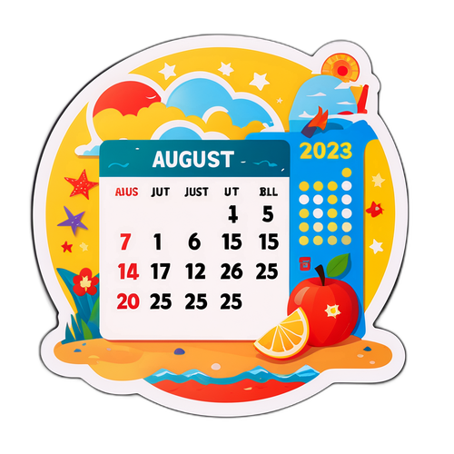 Autocolant cu calendarul pentru 11 august 2025