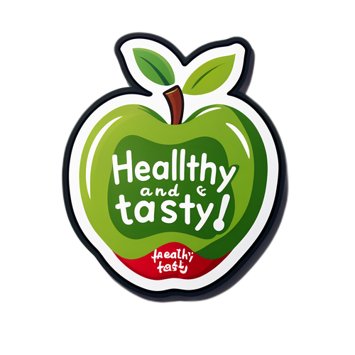 Gezonde en Heerlijke Appel Sticker