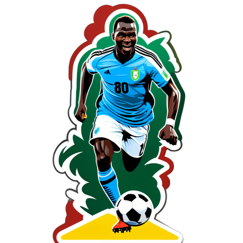 Autocollant dynamique d'Aboubakar Cissé avec un ballon de football