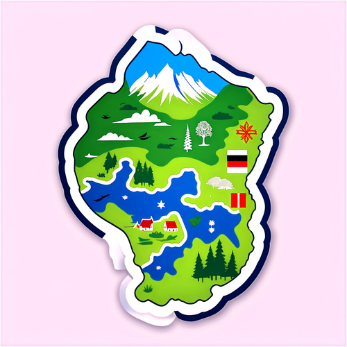 Mappa dell'Estonia con simboli culturali
