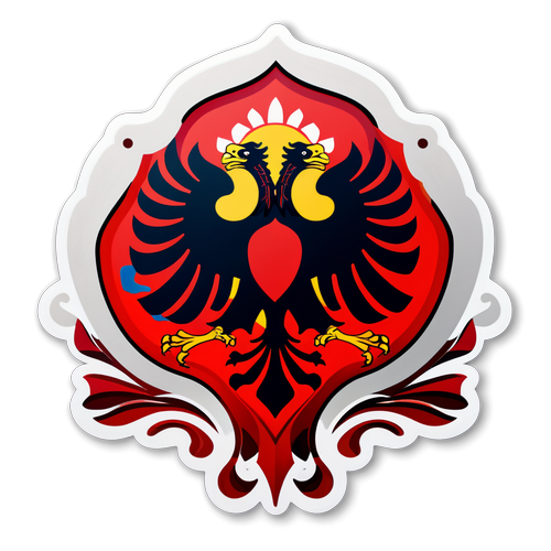 A Creative Representation of Albania's Flag with Traditional Motifs