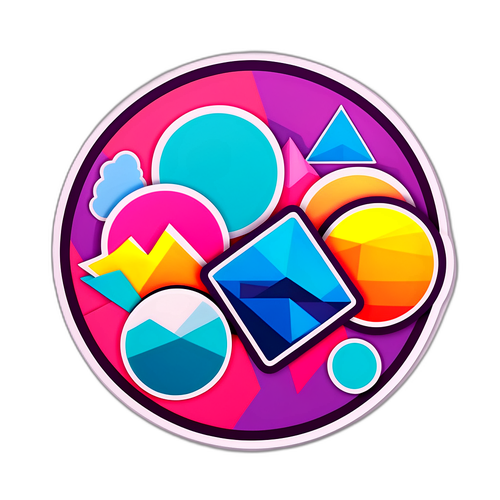 Yksinkertainen ja moderni design geometrisilla muodoilla ja kirkkailla väreillä