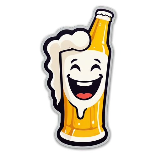 Cerveja e Sorrisos: O Adesivo Minimalista Que Celebra a Amizade!