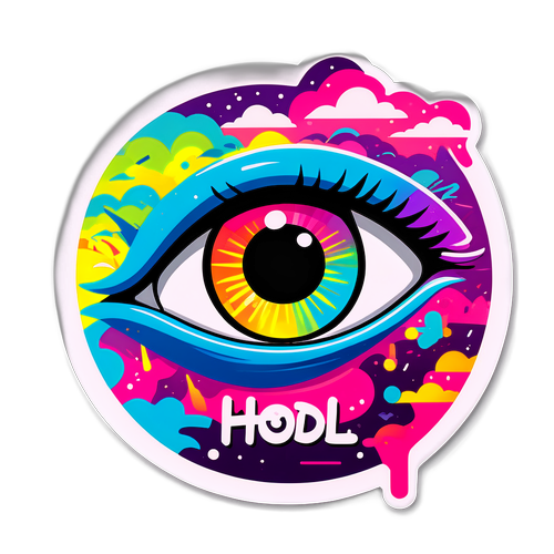 Graffiti Styl 'HODL' z Kolorowym Tłem