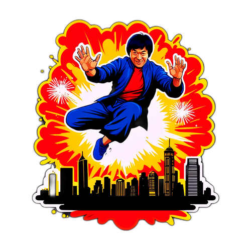 Jackie Chan i Dynamisk Kampstilling