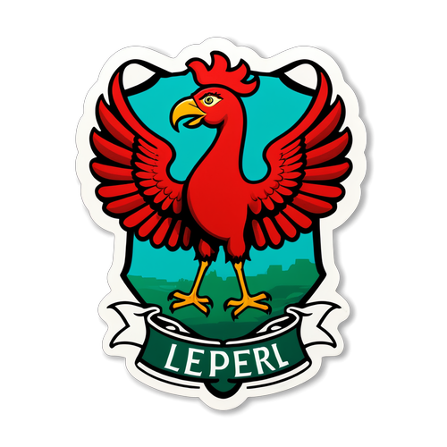 Diseño de un sticker de Liverpool con el símbolo del Liver Bird y la frase 'Fondo de Historia'