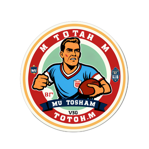 Stiker Gaya Vintage untuk MU vs Tottenham