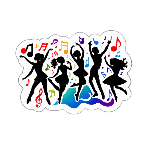 Autocollant inspiré de TikTok avec danse et musique