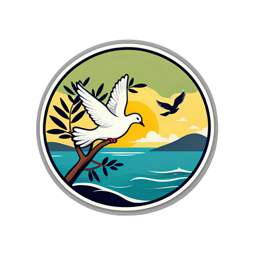 Zeytin Dalı ve Barış Güvercini Sticker
