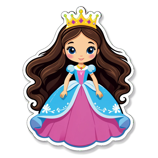Long-Haired Princess Sticker