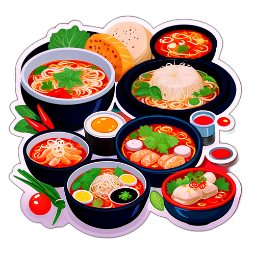 Sticker thiết kế các món ăn truyền thống Việt Nam