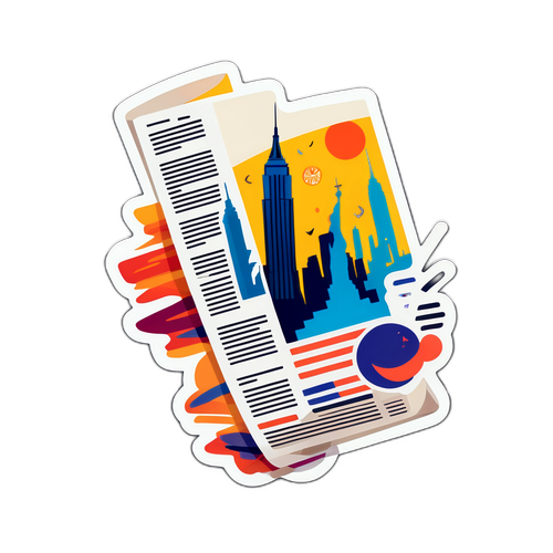 מדבקת אמנות מעורבת - עיתון ניו יורק