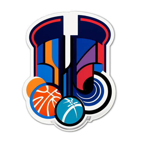 Makulay na Sticker ng Mga Logo ng Pistons at Jazz